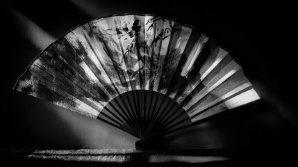 Elegant black and white fan