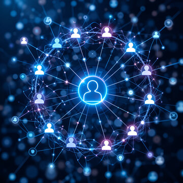 Plexus Line Connections. Seamless loop. Digital Technology. Artificial intelligence network or users accounts. Concept: Social network, AI, sociogram, social connections and communication, hi-tech