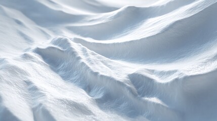 Obraz premium Close-up of freshly fallen snow drifts sculpted by wind, creating abstract, undulating forms