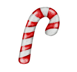 candy cane Christmas watercolor