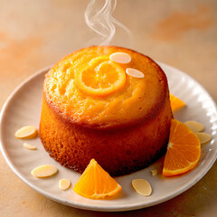 orange cake on a plate