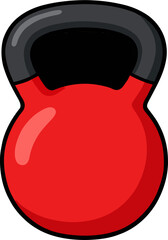 Red kettlebell used for weight training and fitness exercises