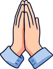 Hands in prayer position showing gratitude and respect