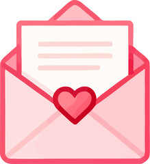 Valentine's Day envelope with letter and heart design