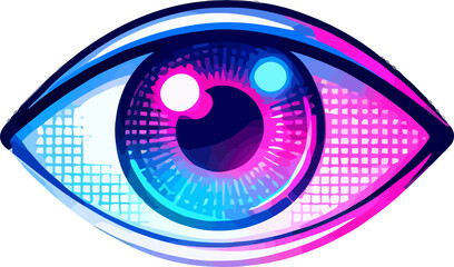 Colorful eye illustration representing vision and perception