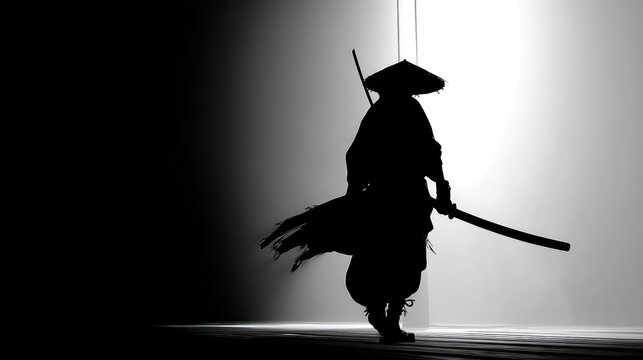 Silhouette of a samurai