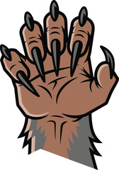 A striking pixel art illustration of a clawed hand, showcasing detailed texture and sharp claws. Perfect for fantasy, horror, or gaming projects.