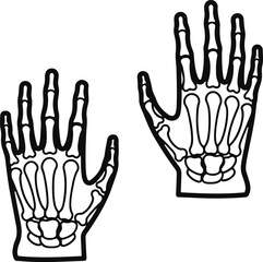 A pair of hands depicted in a pixel art style. 