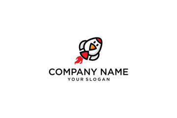 Yellow Rocket with Egg Logo Design Inspiration