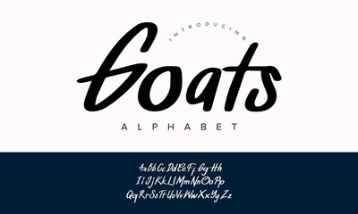 Goats alphabet font with a natural handwritten script look, ideal for logos, invitations, and creative projects
