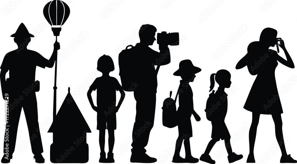 Aufkleber scalable vector silhouette bundle of diverse people icons for various applications isolated on trans