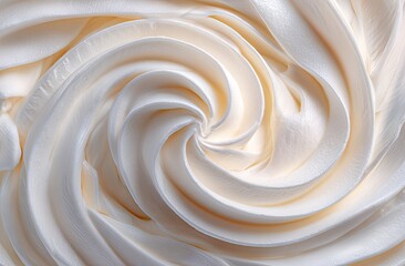 Whipped cream swirl texture close-up