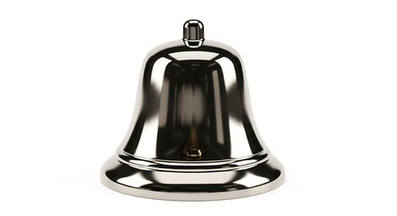Polished Chrome Bell Isolated on White Background