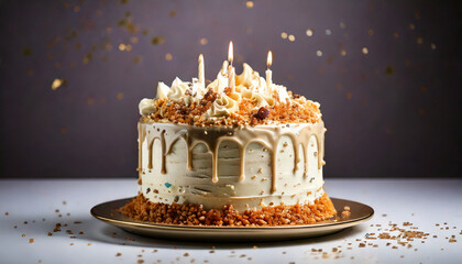 birthday cake with candles