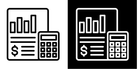 Income Statement  Icon Set White Style Collection