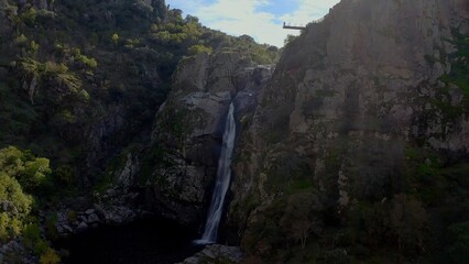 The Pozo de los Humos is a waterfall located in the course of the Uces River, as it passes through the municipality of Masueco, Spain. 