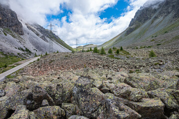 The beautiful nature of Albula pass in Switzerland