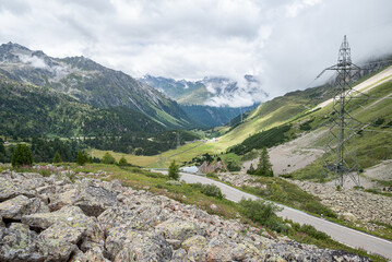 The beautiful nature of Albula pass in Switzerland
