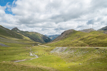 The beautiful nature of Albula pass in Switzerland