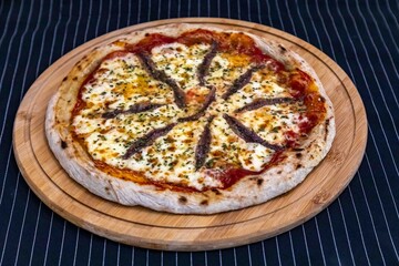 An authentic Brazilian anchovy pizza, the best pizza in the world