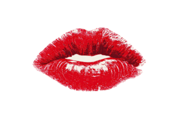 Close Up Red Lips Kissing