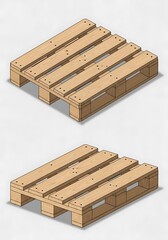 Wooden Pallets, Stacked, Industrial, Shipping, Storage.