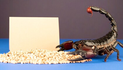 Scorpion on a blue surface