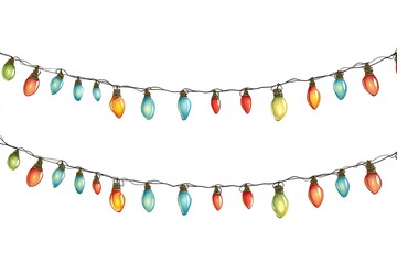 Two rows of colorful Christmas lights