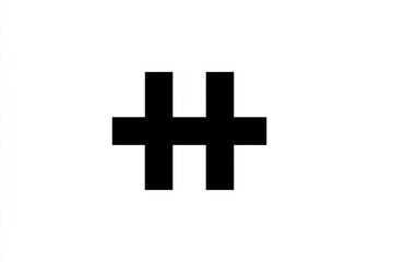 Obraz premium Two black, bold, intersecting squares on a white background