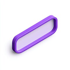 Isometric purple banner, 3D rectangular shape with a light-colored interior