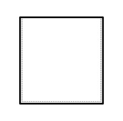 Top-stitched Square Patch Pocket technical fashion illustration. Flat apparel template front view. Women, men unisex style item CAD mockup isolated on white background 