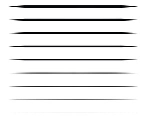 Lines Stroke Brush Sketching Black Seamless Design Elements Vector Illustration