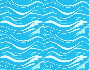 Seamless pattern of stylized ocean waves