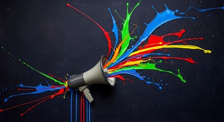 Colorful Paint Explosion from Megaphone.