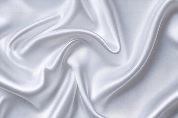 Soft, flowing white satin fabric drapes in elegant folds