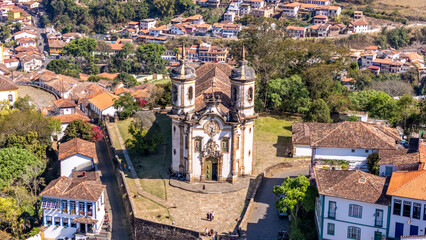 Igreja de São Francisco de Assis, de obras de Aleijadinho, centro Histórico de Ouro Preto, Minas...