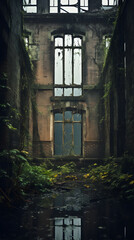 Echoes of the Past: A Desoate Depiction of an Abandoed Building Overgrown withVegetation