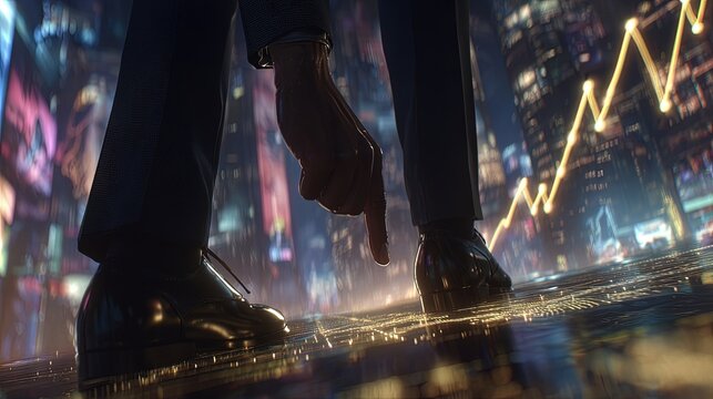 Abstract Futuristic Cityscape Business Scene