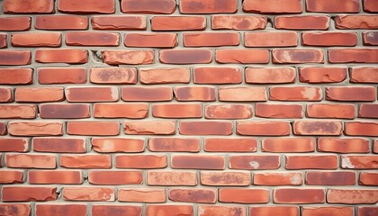 Rough-textured brick wall, varying shades of red and brown,  detail,  mortar
