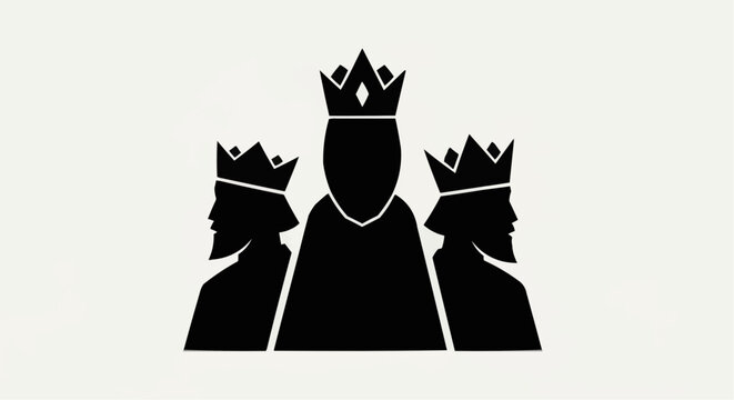 Christmas icon vector three kings christmas wise men silhouette vector illustration for holiday season and religious design projects