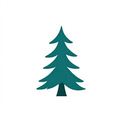 Obraz premium Teal fir tree silhouette