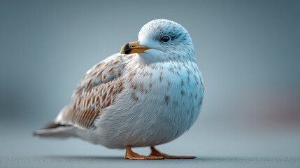 Obraz premium Isolated charming seagull portrait showcasing feathered plumage with elegance