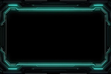 Obraz premium Sci-fi frame with teal glowing lines