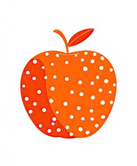 Fototapeta premium A vibrant orange apple, dotted with white