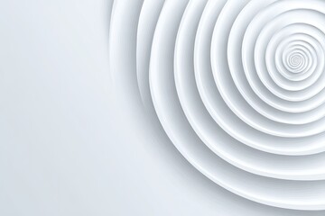 Abstract white concentric circles, spiral depth effect