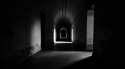 Fototapeta premium Empty dark corridor