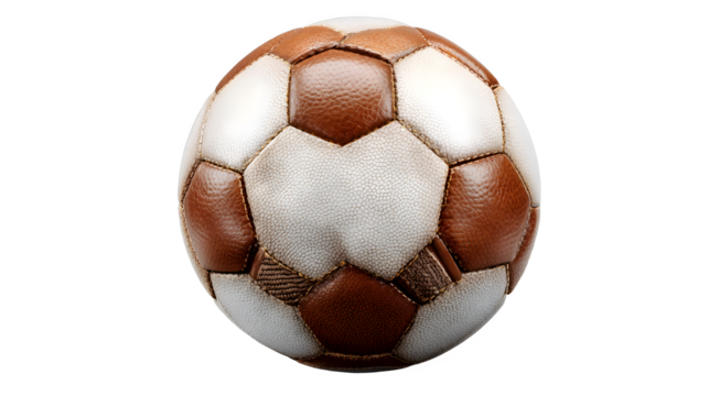 Vintage soccer ball isolated on transparent background