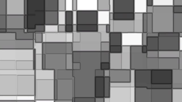 Geometric abstract art with squares and rectangles in grayscale. Perfect for backgrounds, prints, packaging design, and modern graphics projects.