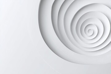 Obraz premium Abstract spiral design in light gray. Layered circles create a dynamic, inward-spinning effect. Soft, elegant, and minimalist