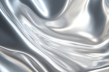 Abstract silver liquid fabric folds